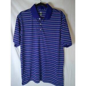 Bolle Golf B-Tech Mens Purple Striped Short Sleeve Performance Polo Shirt Size M